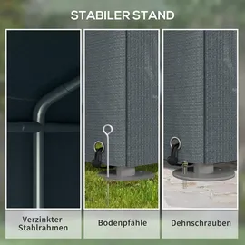 Outsunny Garagenzelt, 1,6 x 2,18 x 1,72 m Lagerzelt mit UV-Schutz, Reißverschlusstür