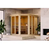 Karibu Sauna Airi Superior mit Eckeinstieg 68 mm Inkl. Dachkranz Ohne Ofen
