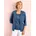 Classic Basics 2-in-1-Shirt CLASSIC BASICS 2-in-1-Shirt Damen 48 blau 100 Baumwolle unifarben Rundhals Shirts 2-in-1 Shirt