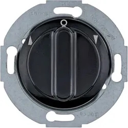 Berker 381113, Drehschalter, 1P, Metall, Kunststoff, Glanz, Schwarz, IP20