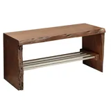 Massivmoebel24 Schuhbank Akazie 81 x 30 x 40 cm braun lackiert / braun