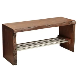 Massivmoebel24 Schuhbank Akazie 81 x 30 x 40 cm braun lackiert / braun