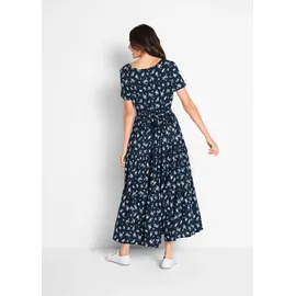 bonprix Maxikleid Allover-Muster Blau 52
