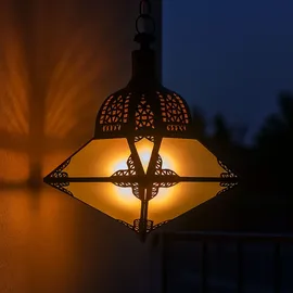 Marrakesch Orient & Mediterran Interior Hängeleuchte Ryad 30cm, Marokkanische Lampe aus Metall | Glas