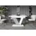 altdecor Esstisch Weiß Hochglanz, Grau, Rechteckig,Rechteckig, Bodenplatte, 80x75x120 cm, Esszimmer, Tische, Esstische