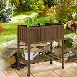 Relaxdays Hochbeet 80 x 74 x 38 cm Braun