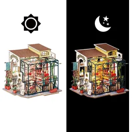 ROBOTIME DG145 Rolife Emilys Blumenladen Holz, Metall, Stoff und Kartonage, Maße: 22 x 15 x 17 cm,