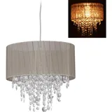 Relaxdays 1-flg. E27 40 cm rund grau transparent