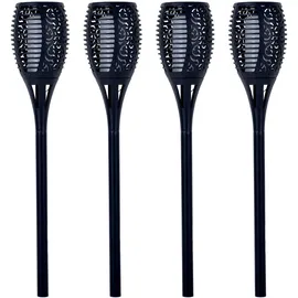 Expo Börse Solarleuchte Kunststoff H 78 cm 4er Set schwarz