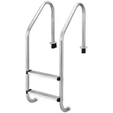GarveeMore Poolleiter Edelstahl Poolleiter mit 2/4 Stufen Pool Handlauf Pool Treppe 2 Stufen