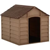 vidaXL Hundehütte Braun 71x71,5x68cm PP Hundehaus Hundehöhle Hundebox Tierhaus