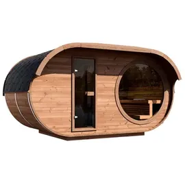 Weka Design Oval Keila mit Thermoholz - 28/42 mm Thermoholz Ohne Ofen