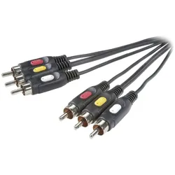 SpeaKa Professional Composite Cinch AV Anschlusskabel [3x Cinch-Stecker - 3x Cinch-Stecke SP-7869864