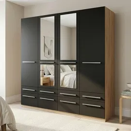 Priess Wäscheschrank Barcelona 185 x 193 x 54 cm Braun/Schwarz