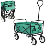 TLGREEN Bollerwagen Bollerwagen Faltbar,Handwagen mit Seitentasche, 80kg Tragkraft,Outdoor Camping Einkaufen für Jedes Gelände grün