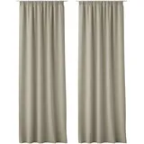 JEMIDI 2x Vorhang blickdicht 140x250cm - 2er Set Gardine mit Kräuselband Universalband - 100% Polyester Schal lang für Wohnzimmer Schlafzimmer - beige