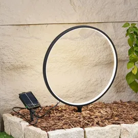 LINDBY LED Solar-Erdspießleuchte Syrene Aluminium 45 cm 1 x 0,24 W warmweiß schwarz