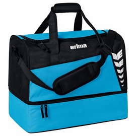 Erima Unisex Six Wings Sporttasche mit Bodenfach, Curacao/schwarz, S
