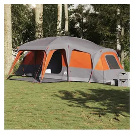vidaXL Familienzelt mit Vorzelt 9 Personen Grau/Orange