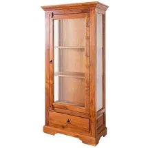 Massivmoebel24 Vitrine Akazie 72 x 40 x 155 cm Honig
