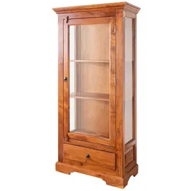 Massivmoebel24 Vitrine Akazie 72 x 40 x 155 cm Honig