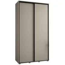 abiks möbel Schwebetürenschrank Dakota 130 x 235,2 x 60 cm Schwarz