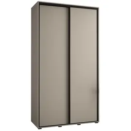 abiks möbel Schwebetürenschrank Dakota 130 x 235,2 x 60 cm Schwarz
