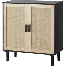 Vevor Rattanschrank Rattankommode schwarz