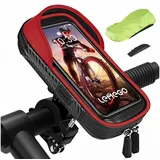 LuxusKollektion Smartphone-Halterung Handyhalterung Fahrrad Wasserdicht 360Grad Regenhaube Rot rot