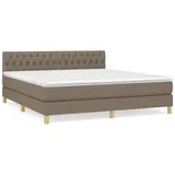 vidaXL Boxspringbett mit Matratze Taupe 180x200 cm Stoff