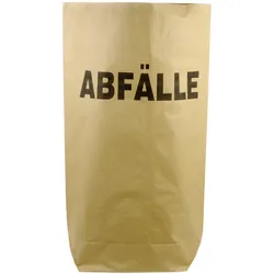 FUNNY Papiermüllsäcke 70 Liter mit Bodenfalte, braun, 2-lagig, „Abfälle“ 25 Stück