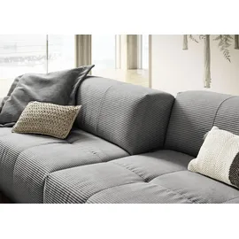 Candy Big-Sofa 3C CANDY "Yoshy Mega Sofa mit Komfortfunktionen, modern und bequem", grau (dunkelgrau), B:298cm H:74cm T:120cm, 88% Polyester, 12% Polyacryl, Sofas, Big-Sofa, Zwei Sitztiefen durch verstellbare Rückenlehne, Bezug in Cord
