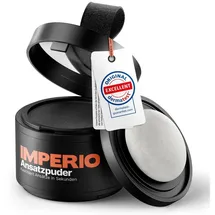 IMPERIO Ansatzpuder - Haar Concealer zur Haarverdichtung für Frauen und Männer, wasserfestes Haar Make-up zum Ansatz kaschieren - 4g (Schwarz), Natürlich, Pulver