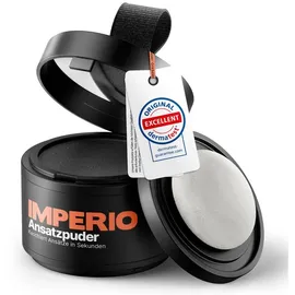 IMPERIO Ansatzpuder - Haar Concealer zur Haarverdichtung für Frauen und Männer, wasserfestes Haar Make-up zum Ansatz kaschieren - 4g (Schwarz), Natürlich, Pulver