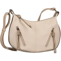 Umhängetasche TOM TAILOR "Caia", Damen, Gr. B/H/T: 25cm x 21cm x 9,5cm, weiß, Polyurethan, clean, gepflegt, unifarben, Taschen, aus weich genarbtem Nubukleder-Imitat, praktisch und multifunktional