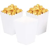 Ainmto 24 Stück Weiße Popcorn Boxen,Popcorn Kästen,Popcorn Tüten,Mini Papier Popcorn Behälter für Filmabend-Party