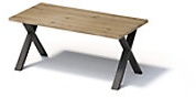 Bisley Fortis Table Regular, 1800 x 900 mm, gerade Kante, geölte Oberfläche, X-Gestell, Oberfläche: P natürlich / Gestellfarbe: 333 schwarz