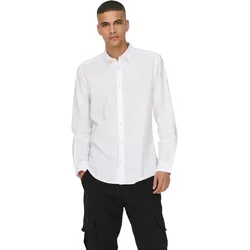 Only & Sons Herren Freizeit Hemd ONSCAIDEN Slim Fit Weiß 22012321 L