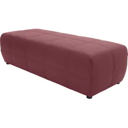 Hocker DOMO COLLECTION "Brandon", rot, B:150cm H:42cm T:60cm, Echtleder, Hocker, Polsterhocker, große Ausführung passend zu "Brandon", auch in Cord