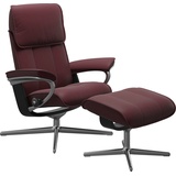 Stressless Relaxsessel STRESSLESS "Admiral" Sessel Gr. Leder BATICK, Cross Base Schwarz, Rela x funktion-Drehfunktion-PlusTMSystem-Gleitsystem-BalanceAdaptTM, B/H/T: 93 cm x 103 cm x 79 cm, rot (bordeau x batick) Lesesessel und Relaxsessel