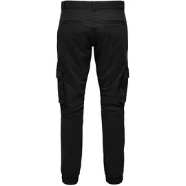 Only & Sons Herren Cargo ONSCAM STAGE 6687 Tapered Fit - Grau W27-W38, Größe:30W / 34L, Farbe:Black 22016687