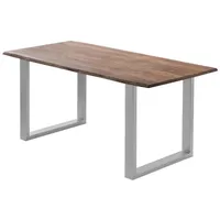 Möbelliebling Esstisch Baumkante massiv Akazie stonefarben 240 x 100