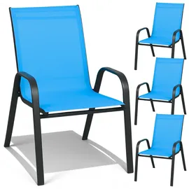 Zolta Metall Gartenstühle Gartensessel 55 x 80 x 89 cm blau 4 St.