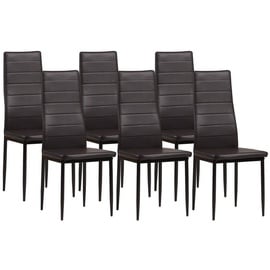 Albatros Esszimmerstühle MILANO 6er Set, Braun - Polsterstuhl mit Kunstleder-Bezug, Modernes Stilvolles Design am Esstisch - Küchenstuhl oder Stuhl