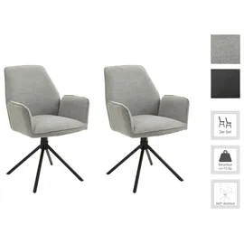 byLIVING Esszimmerstuhl Blair Webstoff hellgrau 2er Set