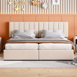 XDOVET Polsterbett 180 x 200 cm Beige