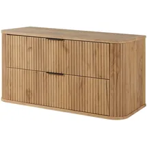 3e 3xe living.com Badezimmerschrank Eiche Craft + schwarzer Griff, 41,5 x 100 x 51,7 cm