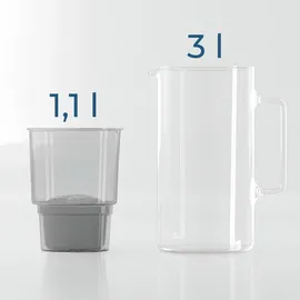 Wessper Wasserfilterkanne Glas schwarz 3L