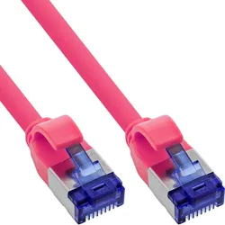 InLine Patchkabel Slim - Cat.6A - S/FTP - TPE (LSZH) flexibel - PoE - magenta -
