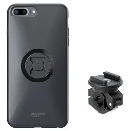 SP CONNECT Komplettpaket Moto Bundle am Rückspiegel montiert - iPhone 8 Plus
